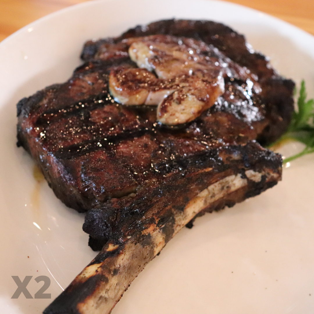 (2) 20oz USDA Prime Angus Frenched Bone-In Cowboy Rib Steaks